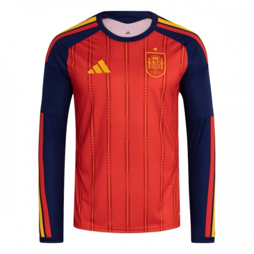 Spanje Voetbalshirt Thuis WK 2026 Lange Mouw Spanje Voetbalshirt Thuis WK 2026 Lange Mouw