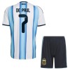 Argentinië De Paul 7 Voetbaltenue Thuis WK 2026 - Kind
