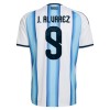 Argentinië J. Alvarez 9 Voetbaltenue Thuis WK 2026 - Kind
