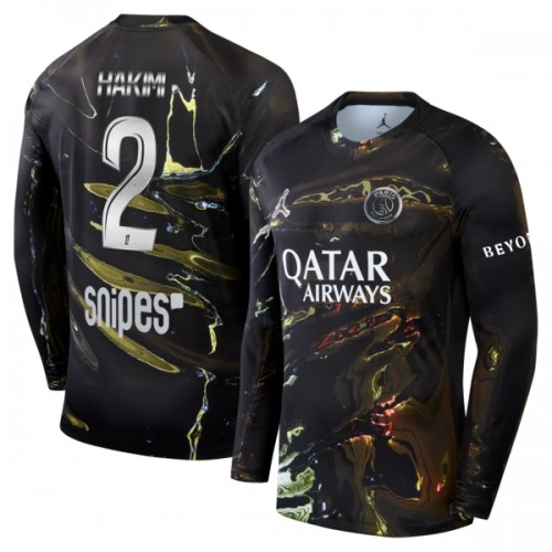 Paris Saint-Germain Hakimi 2 Night Edition Voetbalshirt 2025-26 Lange Mouw Paris Saint-Germain Hakimi 2 Night Edition Voetbalshirt 2025-26 Lange Mouw