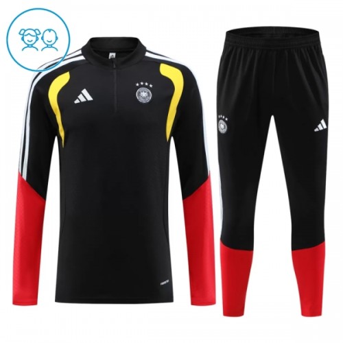 Duitsland Trainings Sweatshirt Kwart-Zip 2026-27 Zwarte - Kind Duitsland Trainings Sweatshirt Kwart-Zip 2026-27 Zwarte - Kind