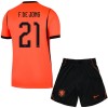 Nederland F. De Jong 21 Voetbaltenue Thuis WK 2026 - Kind