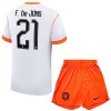 Nederland F. De Jong 21 Voetbaltenue Uit WK 2026 - Kind