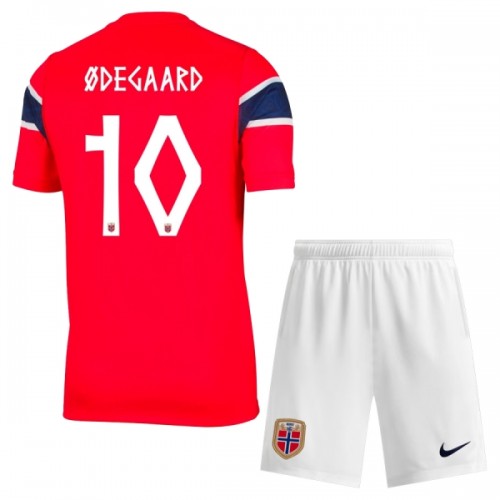 Noorwegen Odegaard 10 Voetbaltenue Thuis WK 2026 - Kind Noorwegen Odegaard 10 Voetbaltenue Thuis WK 2026 - Kind