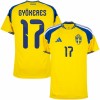 Zweden Gyokeres 17 Voetbalshirt Thuis WK 2026 Zweden Gyokeres 17 Voetbalshirt Thuis WK 2026