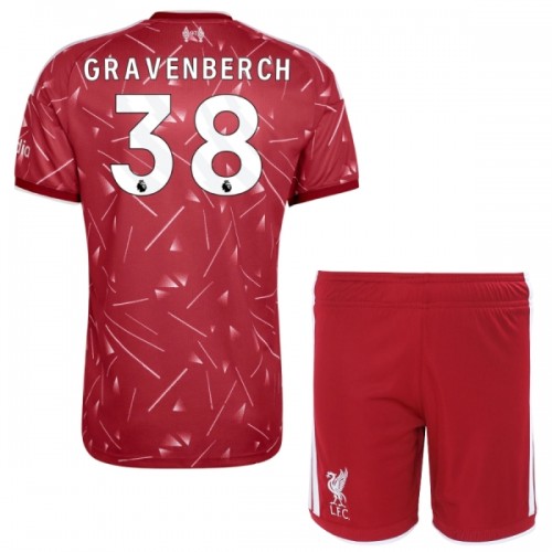 Liverpool Gravenberch 38 Voetbaltenue Thuis 2026-27 - Kind Liverpool Gravenberch 38 Voetbaltenue Thuis 2026-27 - Kind