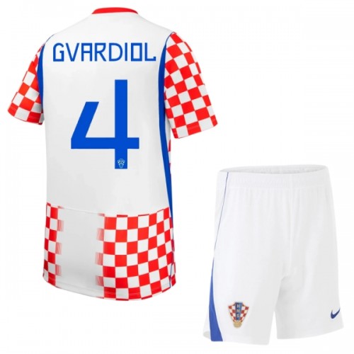 Kroatië Gvardiol 4 Voetbaltenue Thuis WK 2026 - Kind Kroatië Gvardiol 4 Voetbaltenue Thuis WK 2026 - Kind