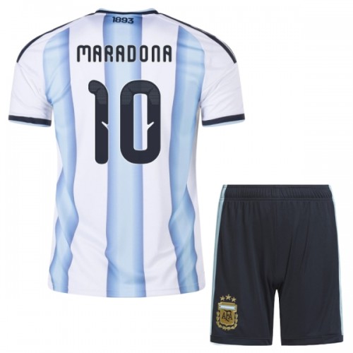 Argentinië Maradona 10 Voetbaltenue Thuis WK 2026 - Kind Argentinië Maradona 10 Voetbaltenue Thuis WK 2026 - Kind