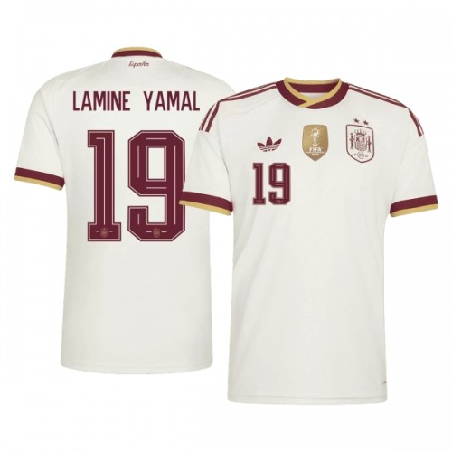 Spanje 2 Stars Lamine Yamal 19 Voetbalshirt Uit WK 2026 Spanje 2 Stars Lamine Yamal 19 Voetbalshirt Uit WK 2026