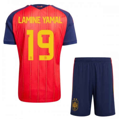 Spanje 2 Stars Lamine Yamal 19 Voetbaltenue Thuis WK 2026 - Kind Spanje 2 Stars Lamine Yamal 19 Voetbaltenue Thuis WK 2026 - Kind