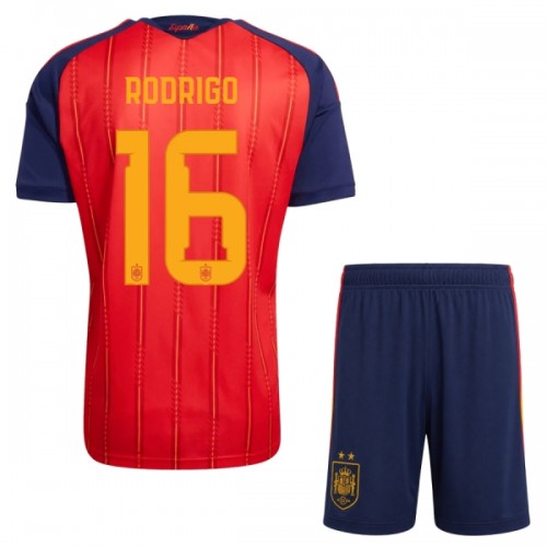 Spanje 2 Stars Rodrigo 16 Voetbaltenue Thuis WK 2026 - Kind Spanje 2 Stars Rodrigo 16 Voetbaltenue Thuis WK 2026 - Kind