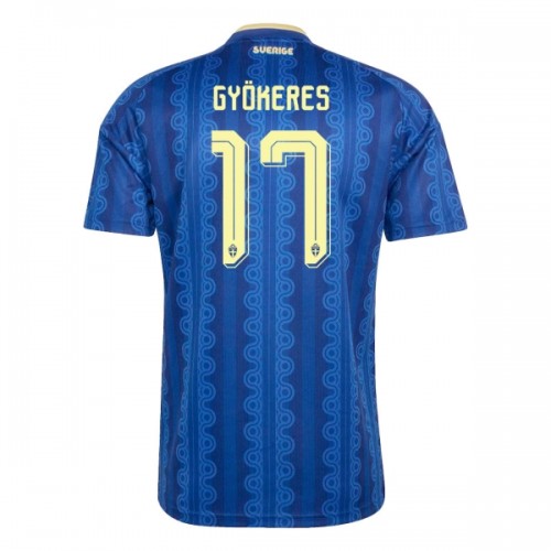 Zweden Gyokeres 17 Voetbalshirt Uit WK 2026 Zweden Gyokeres 17 Voetbalshirt Uit WK 2026