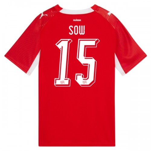 Zwitserland Djibril Sow 15 Voetbalshirt Thuis WK 2026 Zwitserland Djibril Sow 15 Voetbalshirt Thuis WK 2026
