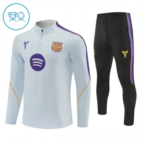 Barcelona Trainings Sweatshirt Kwart-Zip 2026-27 Witte - Kind Barcelona Trainings Sweatshirt Kwart-Zip 2026-27 Witte - Kind
