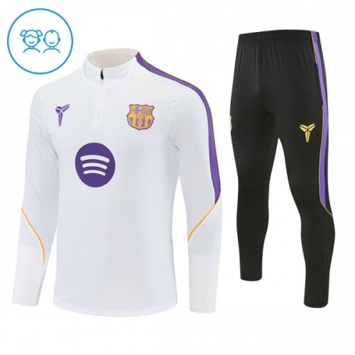 Barcelona Trainings Sweatshirt Kwart-Zip 2026-27 Witte - Kind Barcelona Trainings Sweatshirt Kwart-Zip 2026-27 Witte - Kind