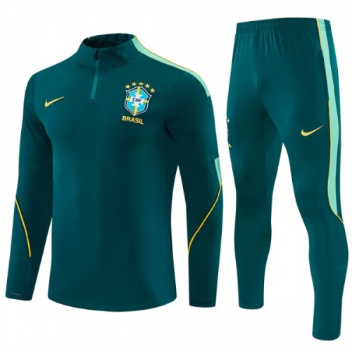 Brazilië Trainings Sweatshirt Kwart-Zip 2026-27 Groene Brazilië Trainings Sweatshirt Kwart-Zip 2026-27 Groene