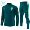 Brazilië Trainings Sweatshirt Kwart-Zip 2026-27 Groene - Kind Brazilië Trainings Sweatshirt Kwart-Zip 2026-27 Groene - Kind