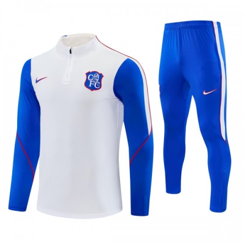 Chelsea Trainings Sweatshirt Kwart-Zip 2026-27 Witte Chelsea Trainings Sweatshirt Kwart-Zip 2026-27 Witte