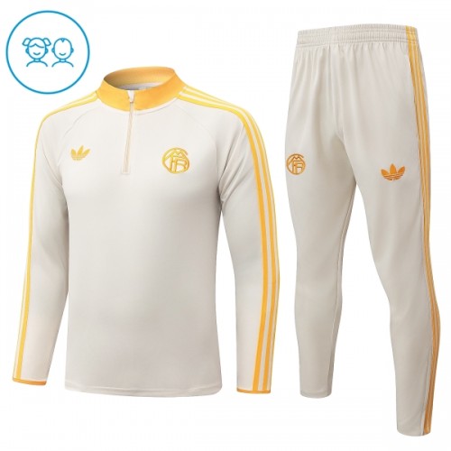FC Bayern München Trainings Sweatshirt Kwart-Zip 2026-27 Witte - Kind FC Bayern München Trainings Sweatshirt Kwart-Zip 2026-27 Witte - Kind