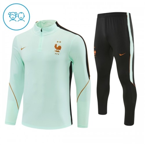 Frankrijk Trainings Sweatshirt Kwart-Zip 2026-27 Witte - Kind Frankrijk Trainings Sweatshirt Kwart-Zip 2026-27 Witte - Kind