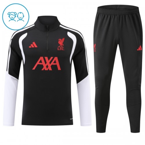 Liverpool Trainings Sweatshirt Kwart-Zip 2026-27 Zwarte - Kind Liverpool Trainings Sweatshirt Kwart-Zip 2026-27 Zwarte - Kind