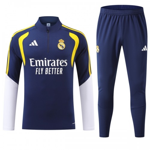 Real Madrid Trainings Sweatshirt Kwart-Zip 2026-27 Blauwe Real Madrid Trainings Sweatshirt Kwart-Zip 2026-27 Blauwe
