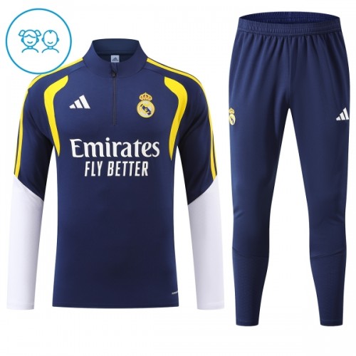 Real Madrid Trainings Sweatshirt Kwart-Zip 2026-27 Blauwe - Kind Real Madrid Trainings Sweatshirt Kwart-Zip 2026-27 Blauwe - Kind