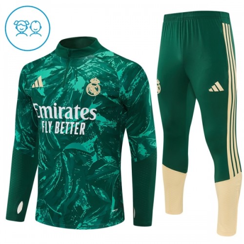Real Madrid Trainings Sweatshirt Kwart-Zip 2026-27 Groene - Kind Real Madrid Trainings Sweatshirt Kwart-Zip 2026-27 Groene - Kind