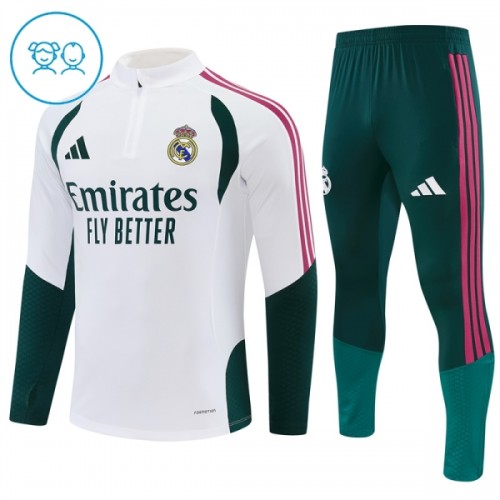 Real Madrid Trainings Sweatshirt Kwart-Zip 2026-27 Witte - Kind Real Madrid Trainings Sweatshirt Kwart-Zip 2026-27 Witte - Kind