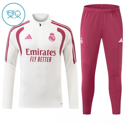 Real Madrid Trainings Sweatshirt Kwart-Zip 2026-27 Witte - Kind Real Madrid Trainings Sweatshirt Kwart-Zip 2026-27 Witte - Kind
