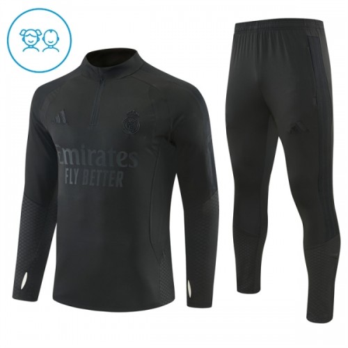 Real Madrid Trainings Sweatshirt Kwart-Zip 2026-27 Zwarte - Kind Real Madrid Trainings Sweatshirt Kwart-Zip 2026-27 Zwarte - Kind